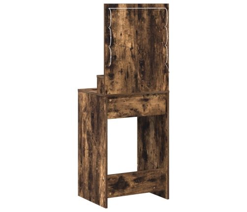 Mesa de tocador  con luces LED en roble ahumado 50x41x135 cm