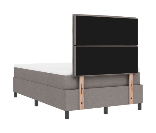 Cama Box Spring con Colchón Taupe 120x200 cm Tela