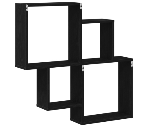 Armario de pared  Negro Roble 80x15x78,5 cm Madera de ingeniería