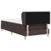 Cama Box Spring  con Colchón Marrón Oscuro 100x200 cm Tela