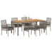 Set de Comedor de Jardín  de 7 piezas con Cojines Gris de Poliratán