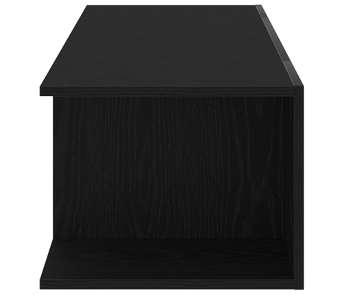 Mueble de TV  con luces LED en roble negro, 90x39x30 cm, de madera elaborada
