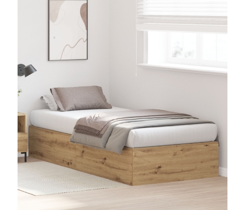 Estructura de Cama de Almacenamiento  Roble Artesanal 100x200 cm