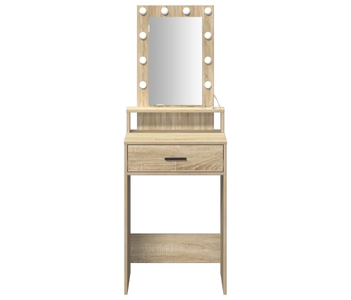 Tocador  con Luces LED - Roble Sonoma - 50x41x140 cm