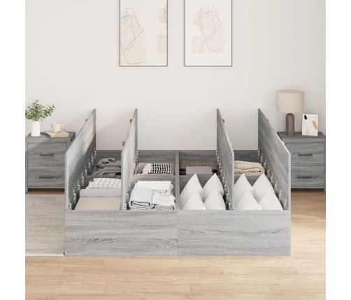 Armazón de cama  Gris Sonoma Tablero de partículas Queen