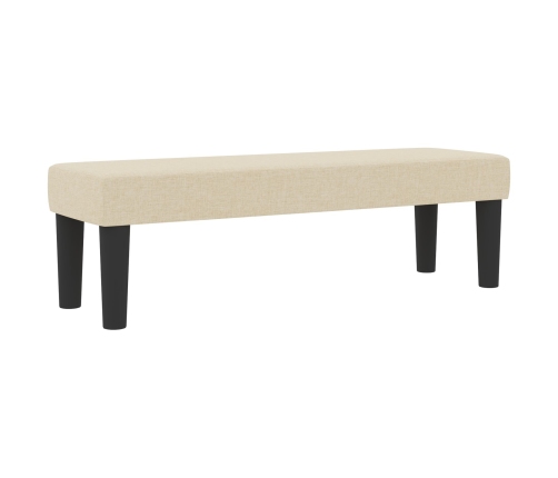 Cama Box Spring  con Colchón y Banco Crema 140x190 cm Tela