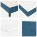 Cama Box Spring  con Colchón Azul Oscuro 160x200 cm de Terciopelo