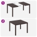 Juego de Comedor de Jardín Set de 3 Marrón Poliratán Duradero