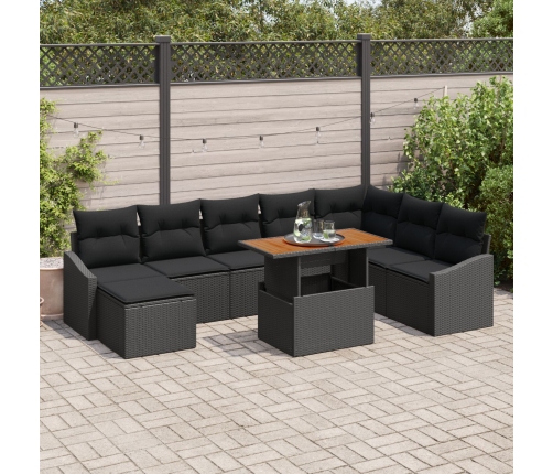 Conjunto de sofá de jardín  Set de 9 Gris Rattan