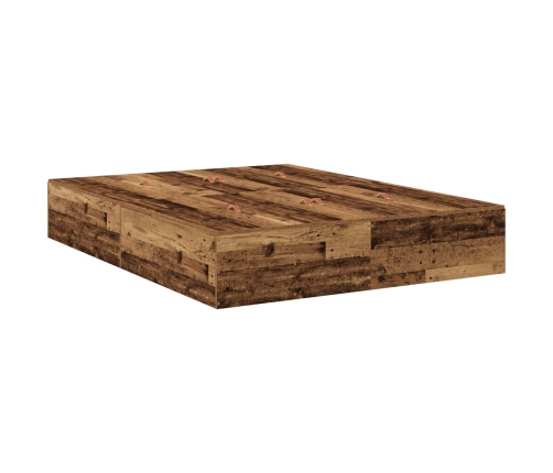 Marco de Cama  Madera Vieja Madera Maciza Recuperada Doble