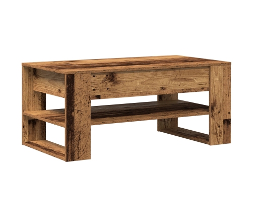 Mesa de café  de madera reciclada 102x55x45 cm de madera de ingeniería