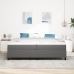 Cama con Base de Muelles de  Gris 200x200 cm Tela de Sarga
