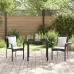 Set de Comedor de Jardín  de 3 Piezas con Cojines Negro Poliratán