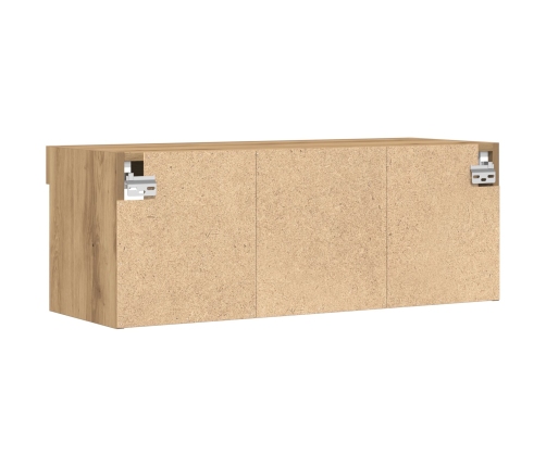 Gabinetes para TV de  con luces LED 2 piezas en roble artesanal 80x30x30 cm