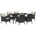 Set de Comedor de Jardín  7 Piezas con Cojines Negro Poliratán