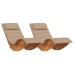 Tumbona Solar Juego de 2 Taupe Madera maciza de Acacia Estándar
