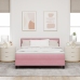 Cama Box Spring  con Colchón Rosa 140x190 cm Terciopelo