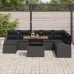 Conjunto de Comedor de Jardín de 9 piezas con Cojines Negro Poliratán Acacia