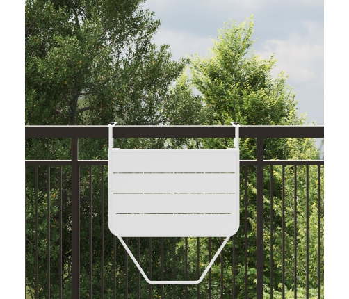 Mesa de Balcón Colgante  Plegable Blanca 60x40 cm Acero