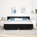 Cama con Muelles y Colchón Negra 200x200 cm Tela