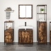 Juego de muebles de baño de 3 piezas  en roble ahumado - Madera compuesta