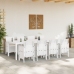 Juego de Comedor de Jardín Conjunto de 9 Blanco Poliratán