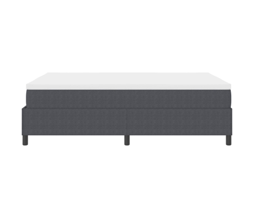 Cama Box Spring con Colchón Gris Oscuro 140x200 cm Tela de Corduroy