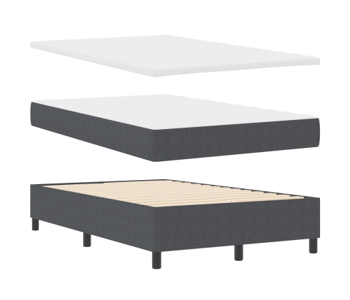 Cama con Base y Colchón Gris Oscuro 120x200 cm Tela de Pana