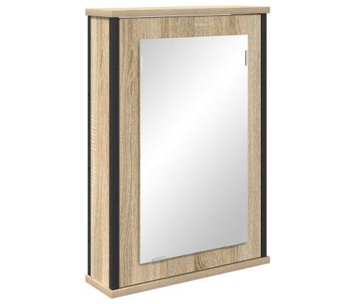 Gabinete de Espejo  Roble Natural Tablero de partículas, vidrio, metal