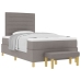 Estructura de Cama  con Colchón Juego de 2 Taupe Tela 120 x 200 cm