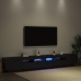 Mueble para TV  con luces LED Negro Roble 260x35x40 cm de madera