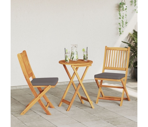 Conjunto de Bistro de Jardín  de 3 Piezas - Madera de Acacia Sólida