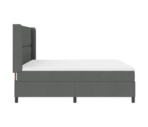 Cama con base caja  y colchón gris oscuro 180x200 cm tela
