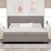 Cama con somier  y colchón taupe 200x200 cm en tela