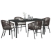 Set de Comedor Jardín  5 Piezas Marrón Ratán Poliéster