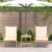 Conjunto de Jardín de 3 Piezas con Cojines de Madera Maciza de Acacia