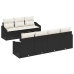 Juego de Sofá de Jardín Conjunto de 8 Beige, Negro Ratán, Poliéster