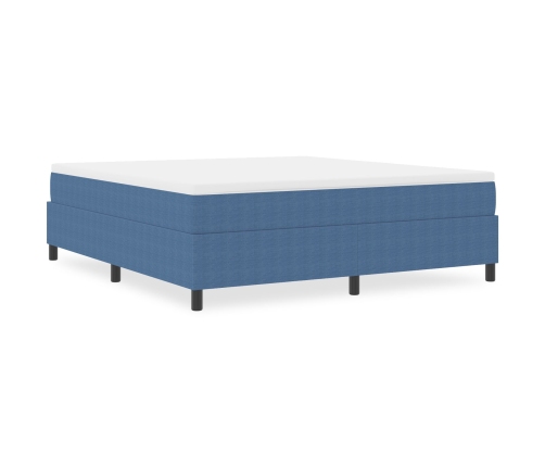 Cama Box Spring  Azul Super King Tela de Pana