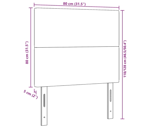 Cabecero  Diseño Sencillo Verde Claro Gris 80 cm Tejido de Pana