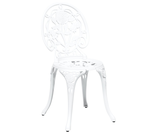 Conjunto de Bistro de Jardín de 3 Piezas  Blanco de Aluminio Fundido