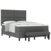 Cama con somier y colchón gris oscuro 140x190 cm