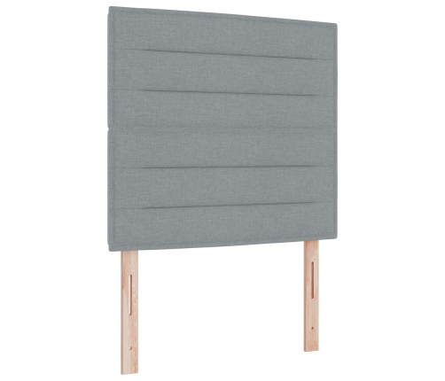 Cama con Box Spring y Colchón  Gris Claro 100x200 cm Tela