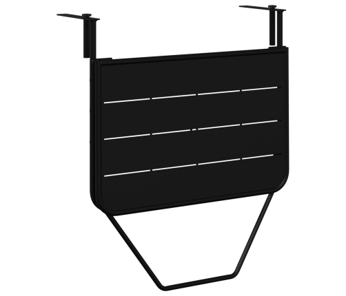 Mesa de balcón colgante plegable  negra de 60x40 cm en acero