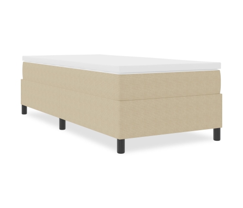Cama Box Spring  Verde Claro Gris 80x200 cm Tela de Pana