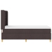 Cama Box Spring  con Colchón y LED Marrón Oscuro 90x200 cm Tela