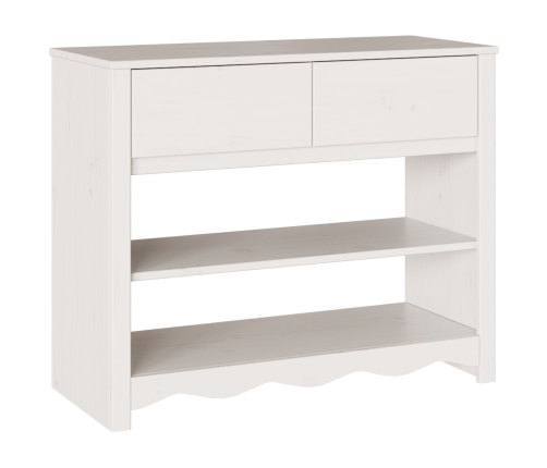 Mesa Consola  ""DRAMMEN"" Blanca 89,5x37x73 cm Madera Sólida de Pino