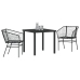 Juego de Comedor de Jardín  de 3 piezas Negro Poliratán