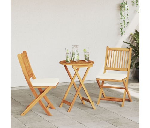 Set de Bistro de Jardín de 3 Piezas  en Madera Sólida de Acacia