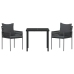 Conjunto de 2 Negro Ratán sintético 54x61x83 cm Duradero