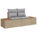 Juego de Comedor de Jardín de 6 Piezas con Cojines Beige de Rattan Poliéster y Acacia